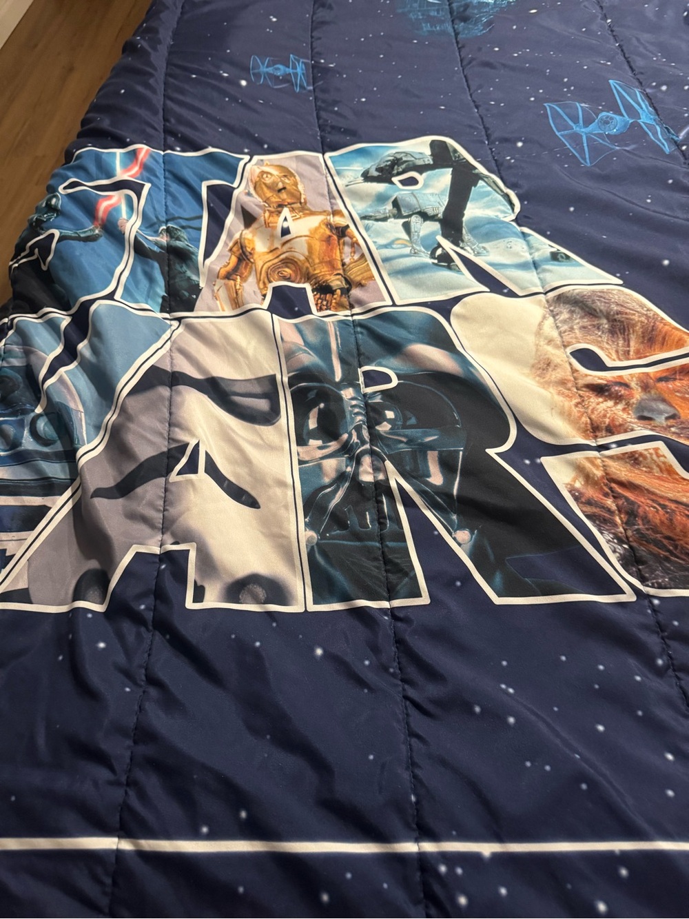 Vintage Star Wars Navy Blue Character Comforter -  twin